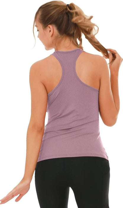 6 or 5 Pack Workout Tank Tops for Women, Athletic Racerback Sports Tank Tops, Compression Sleeveless Dry Fit Shirts - zenfulharmony.com