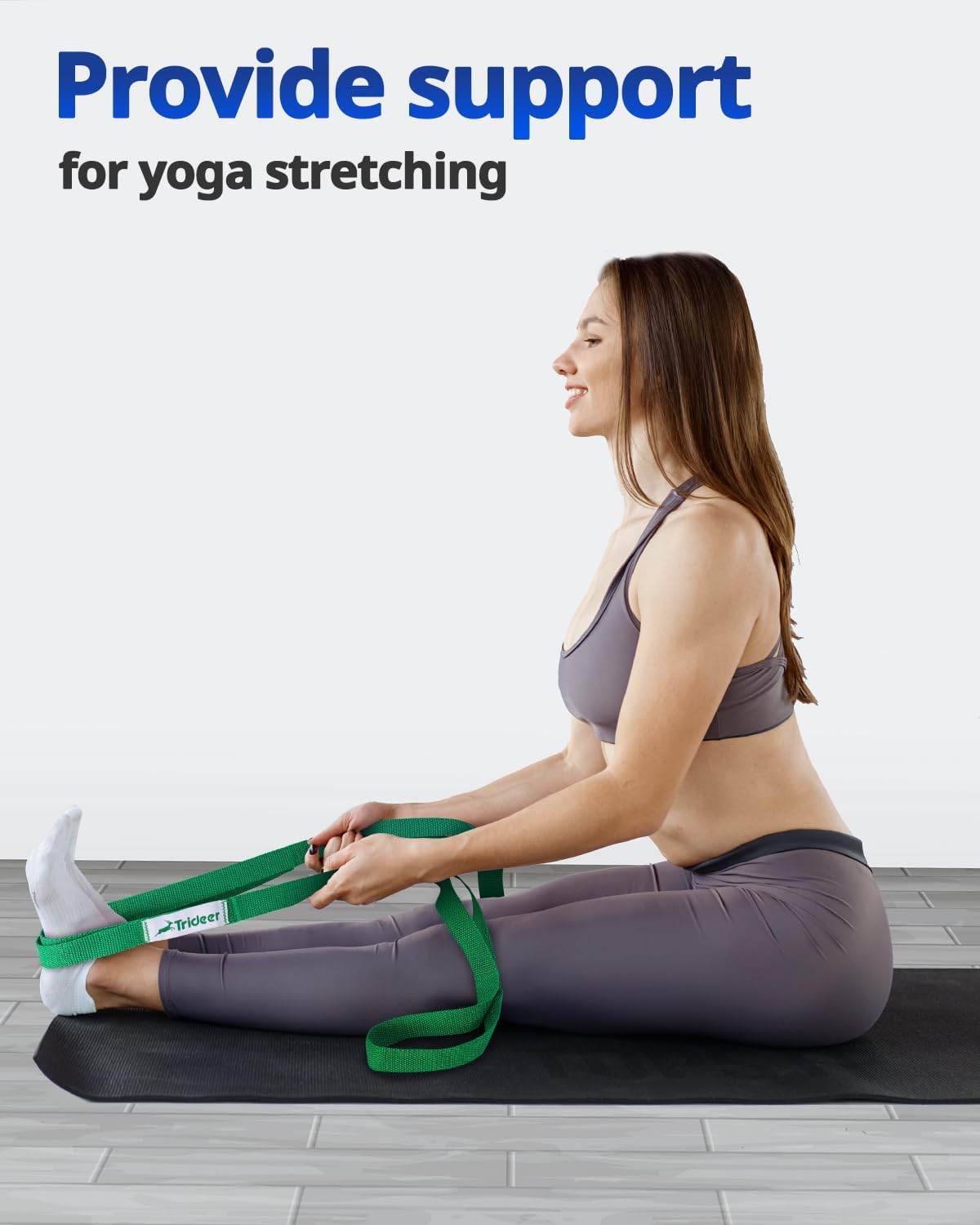 Trideer Stretching Strap Yoga Strap for Physical Therapy, 10 Loops Yoga Straps for Stretching, Non-Elastic Stretch Strap for Pilates, Exercise, Stretch Band for Women & Men with Exercise Book - zenfulharmony.com