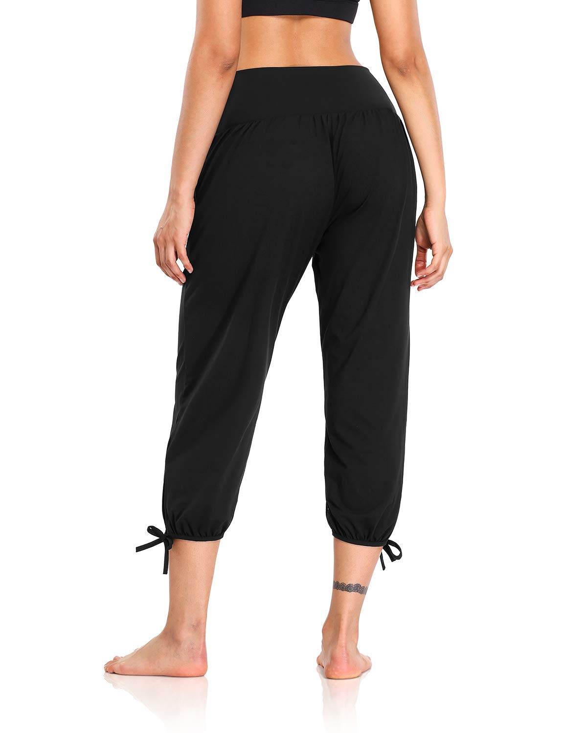 DIBAOLONG Womens Yoga Pants Capri Loose Workout Sweatpants Comfy Lounge Joggers with Pockets Black XL - zenfulharmony.com