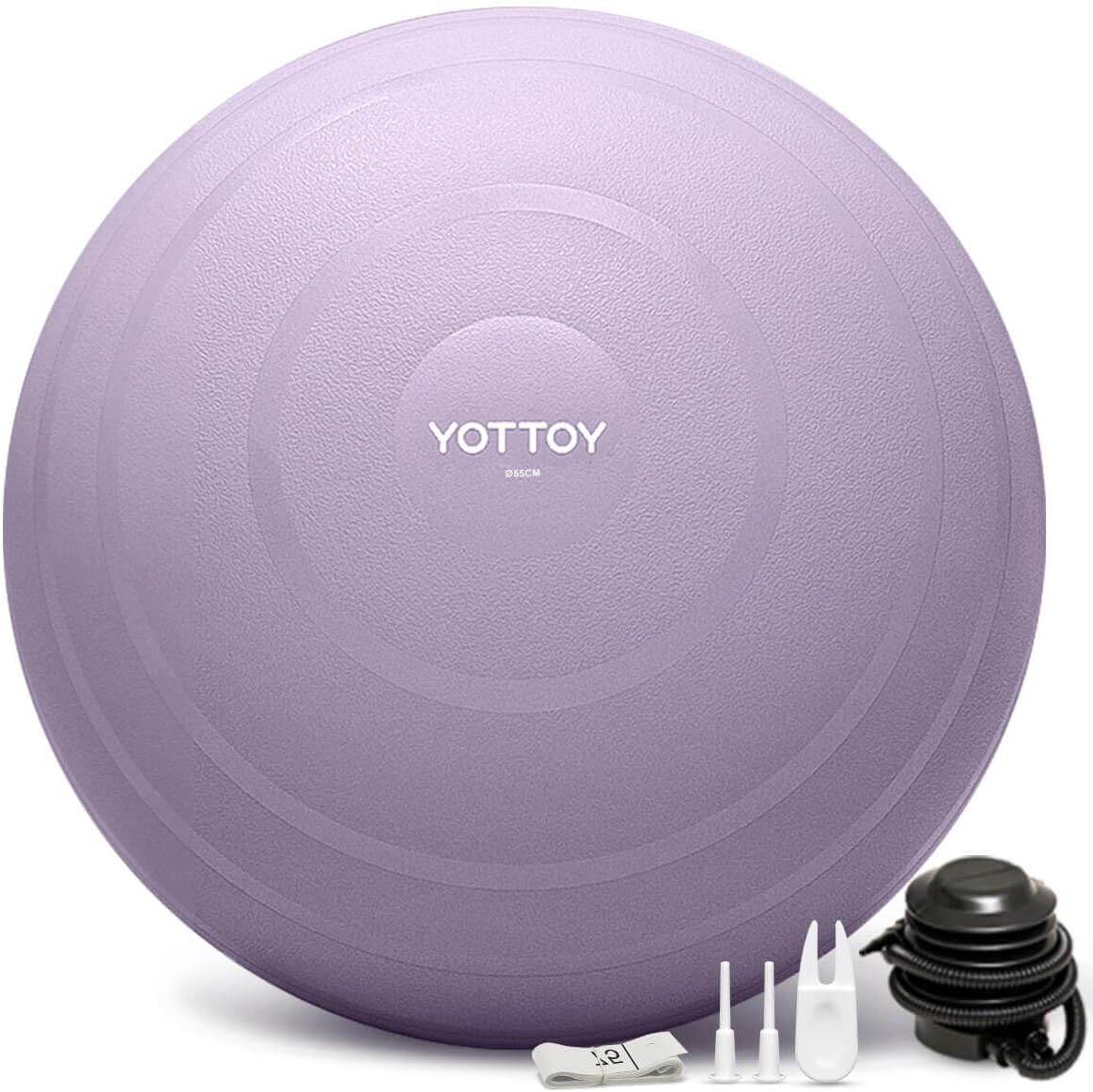 YOTTOY Anti-Burst Exercise Ball for Working Out, Yoga Ball for Pregnancy,Extra Thick Workout Ball for Physical Therapy,Stability Ball for Ball Chair Fitness with Pump - zenfulharmony.com