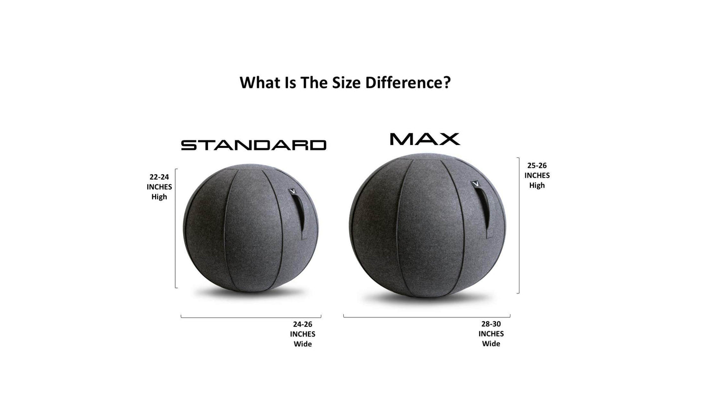 Vivora Luno Premium Ergonomic Sitting Ball Chair, Anthracite Cover, Felt, Max Size (25 to 26 inches), for Home Offices, Balance Training, Yoga Ball, Posture Improvement - zenfulharmony.com