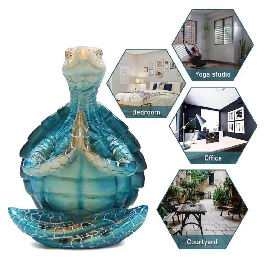 2Pcs Sea Turtle Meditating Yoga Statues Beach Room Decor Yoga Sea Turtle Figurine Resin Zen Turtle Spiritual Spring Garden Turtle Crafts Turtle Figurine for Home Office Bedroom Unique Beachy Decor - zenfulharmony.com