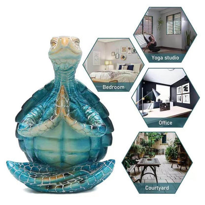 2Pcs Sea Turtle Meditating Yoga Statues Beach Room Decor Yoga Sea Turtle Figurine Resin Zen Turtle Spiritual Spring Garden Turtle Crafts Turtle Figurine for Home Office Bedroom Unique Beachy Decor - zenfulharmony.com