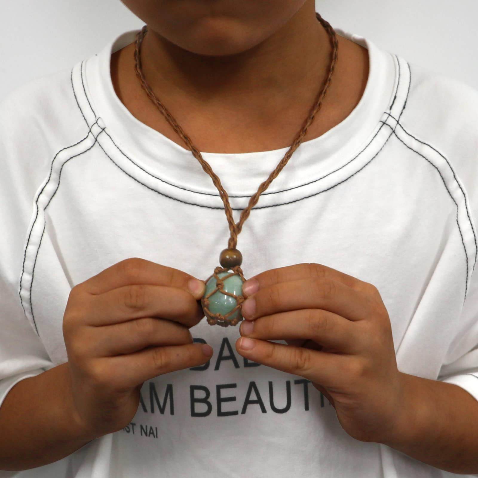 7 Chakra Healing Crystal Necklace Set - Boho Handmade Cord Cage and Hippie Energy Pendant Holder Real Crystal and Healing Stone Jewelry Spiritual Gift for Women Teen Christmas Gifts - zenfulharmony.com