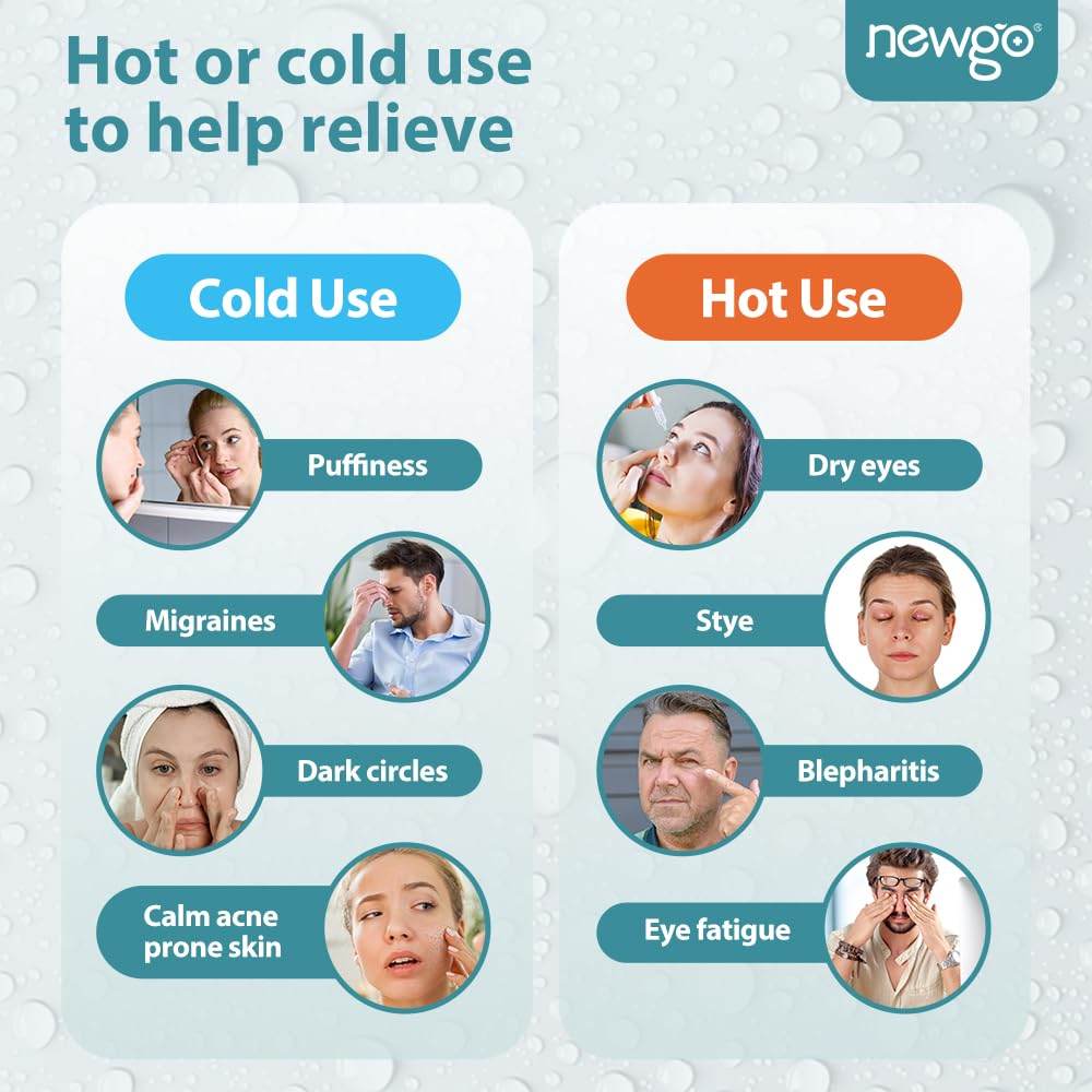 NEWGO Cooling Eye Mask Cold Gel Eye Mask for Eye Puffiness, Tired Eyes, Migraines, Stress, Itchy Eyes, Eye Lid Surgery, Eye Relief Mask for Sleeping, Skin Care, Eye Spa - Green - zenfulharmony.com