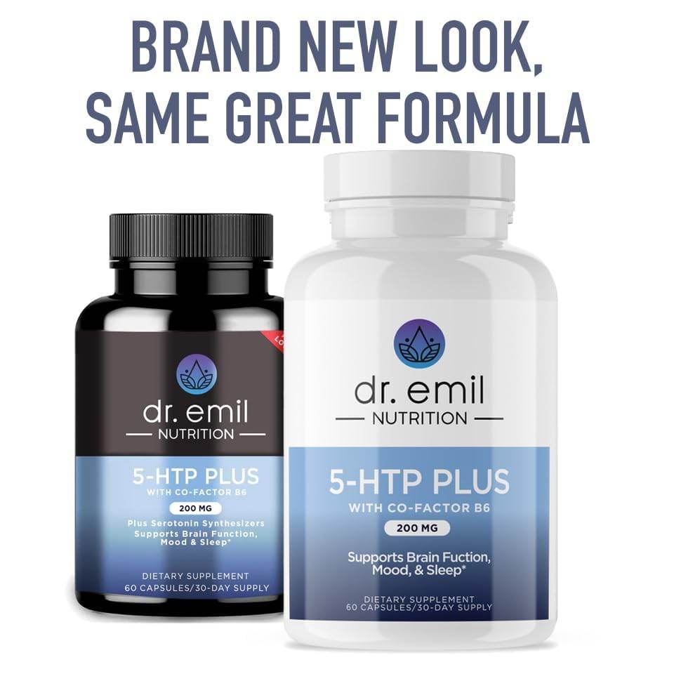 DR. EMIL NUTRITION 200 MG 5-HTP Plus with SAM-e to Maintain Normal Healthy Sleep and Create a Sense of Wellbeing - 5HTP Supplement with Vitamin B6-60 Vegan Capsules, 30 Servings - zenfulharmony.com