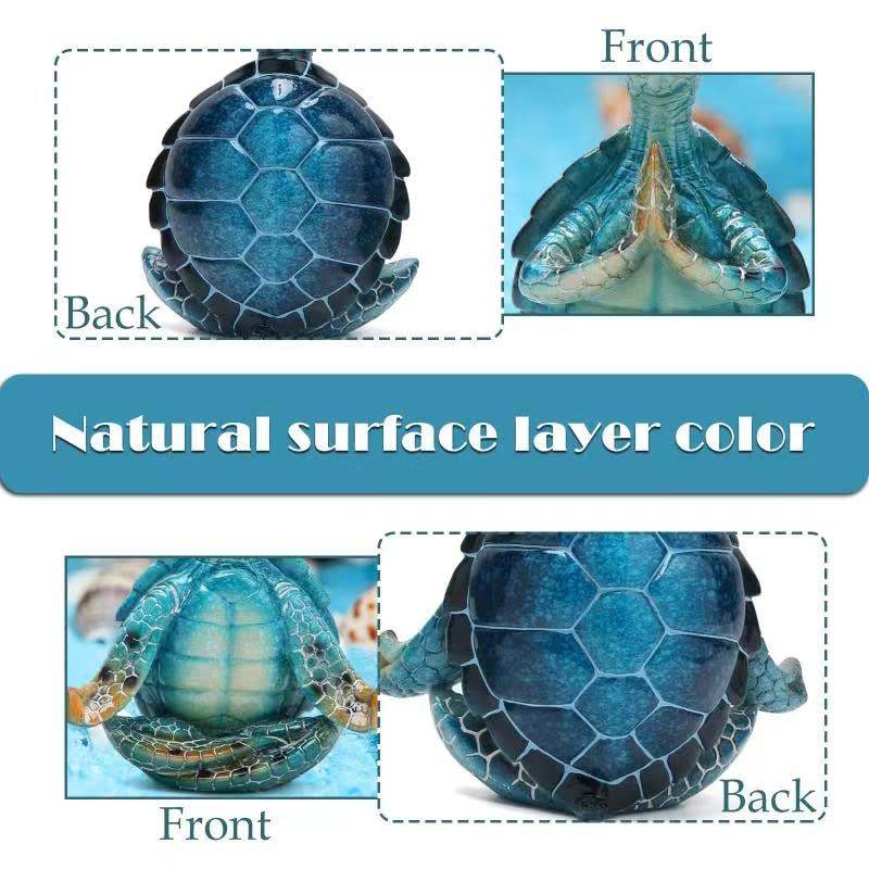 2Pcs Sea Turtle Meditating Yoga Statues Beach Room Decor Yoga Sea Turtle Figurine Resin Zen Turtle Spiritual Spring Garden Turtle Crafts Turtle Figurine for Home Office Bedroom Unique Beachy Decor - zenfulharmony.com