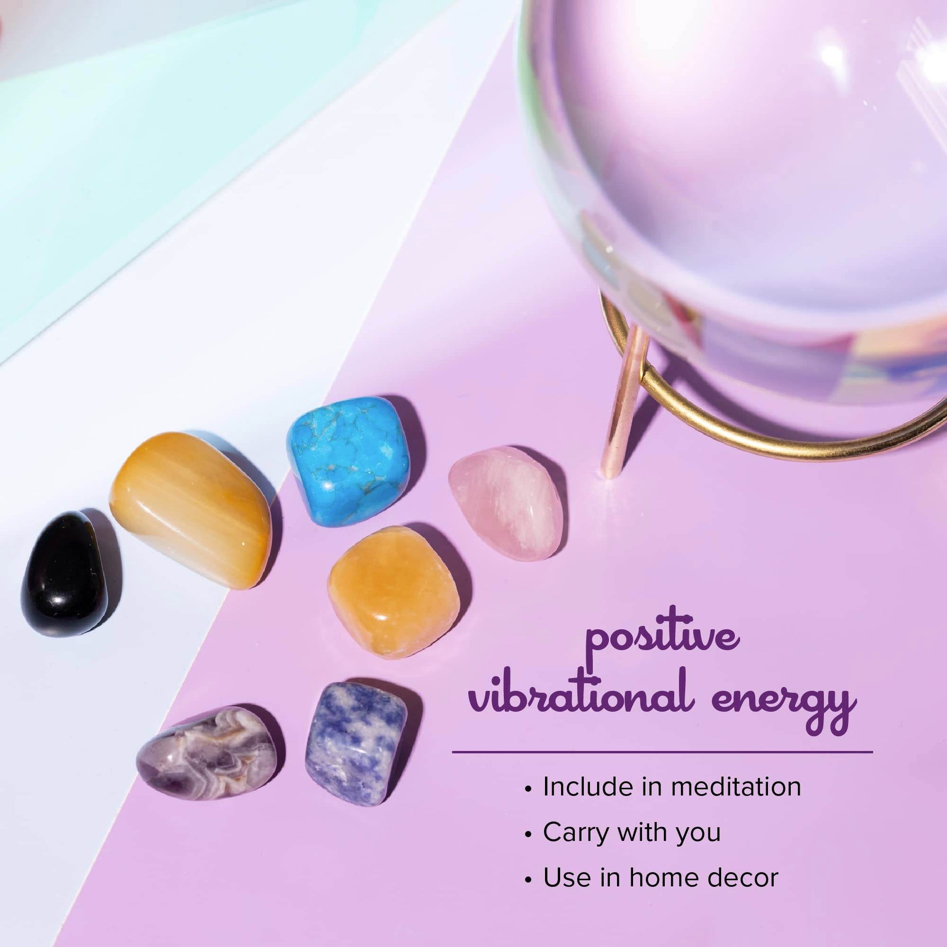Chakra Stones Healing Crystals Set - Meditation Gifts for Energy Balance & Spiritual Growth - 7 Stones, Including Obsidian, Rose Quartz, Amethyst, & More by Kalan - zenfulharmony.com