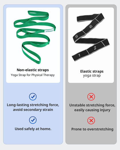 Trideer Stretching Strap Yoga Strap for Physical Therapy, 10 Loops Yoga Straps for Stretching, Non-Elastic Stretch Strap for Pilates, Exercise, Stretch Band for Women & Men with Exercise Book - zenfulharmony.com