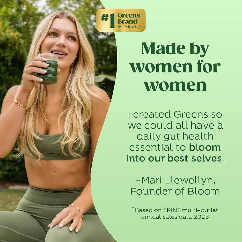 Bloom Nutrition Superfood Greens Powder, Digestive Enzymes with Probiotics and Prebiotics, Gut Health, Bloating Relief for Women, Chlorella, Green Juice Mix with Beet Root Powder, 30 SVG, Mango - zenfulharmony.com