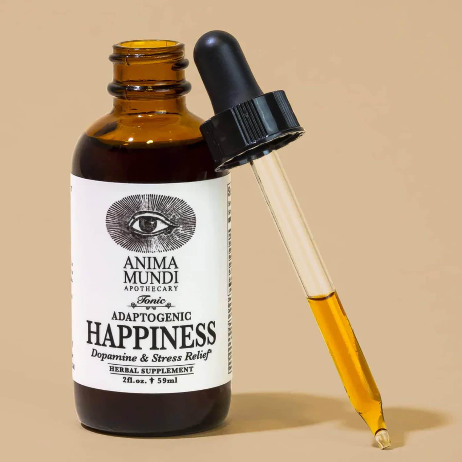 Anima Mundi Herbal Ashwagandha Drops - Happiness Tonic for Gentle Mood Support and Relaxation - Adaptogenic Drops with Organic Ashwagandha, Rhodiola, St. John's Wort & More (2oz / 59ml) - zenfulharmony.com