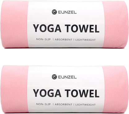Eunzel 2 Pack Hot Yoga Towel Non Slip Yoga Mat Towel Non-Slip Sweat Absorbent Microfiber Towel for Hot Yoga, Pilates and Workout 72" x 26.5", Blue/Purple - zenfulharmony.com