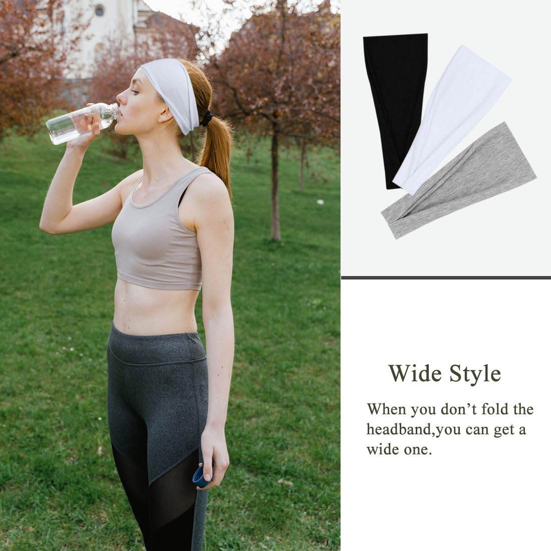 Fashion Headbands For Women Wide Headband Yoga Workout Head Bands Hair Accessories Band Black White Gray 6 Pack - zenfulharmony.com
