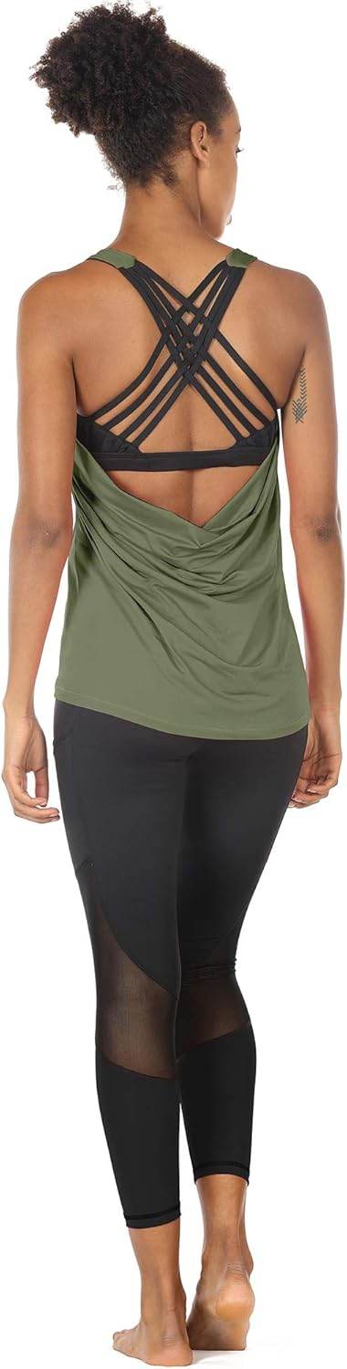 icyzone Women's Open Back Workout Athletic Yoga Tank Tops with Built in Bra - zenfulharmony.com