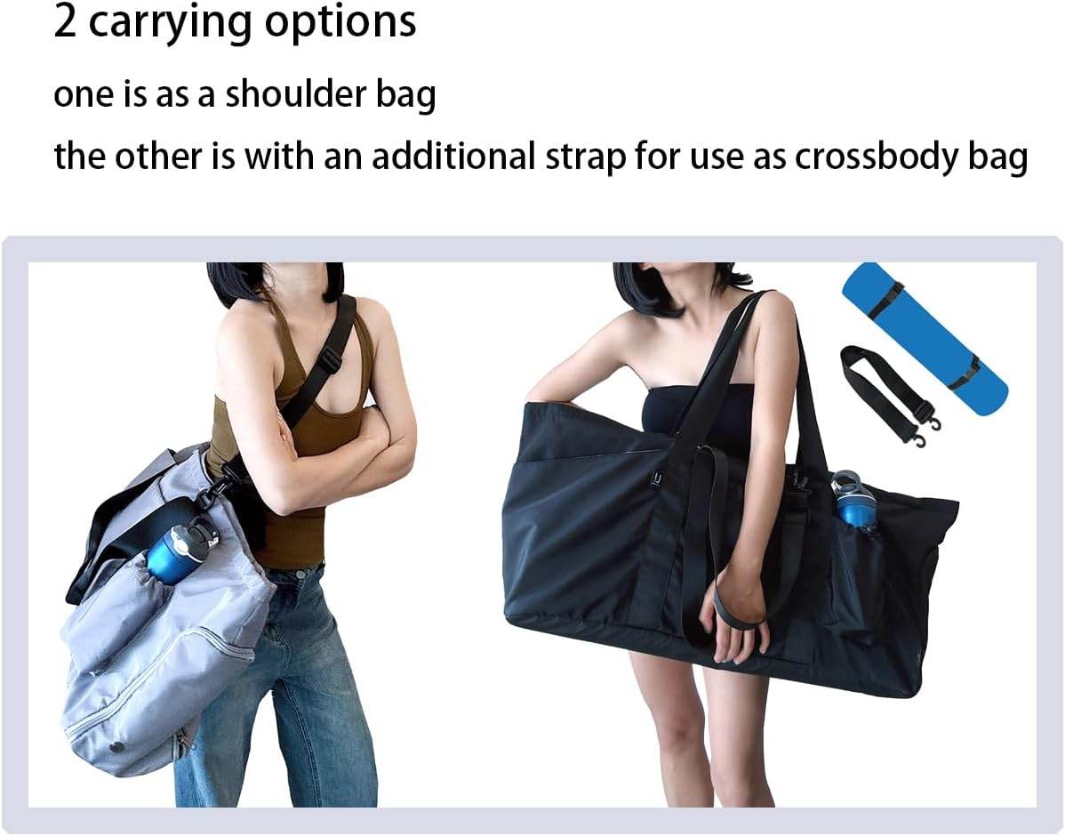 Yoga Mat Bag with Shoes compartment & Wet Compartment & shoulder bag &crossbody yoga bag large yoga bag with Yoga Mat Holder Yoga Bag with Adjustable Mat Strap for Women Men - zenfulharmony.com
