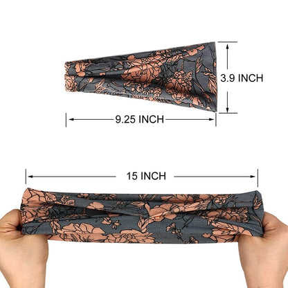 Boho Headbands For Women Fashion Wide Headband Yoga Workout Head Bands Hair Accessories Band 6 Pack - zenfulharmony.com