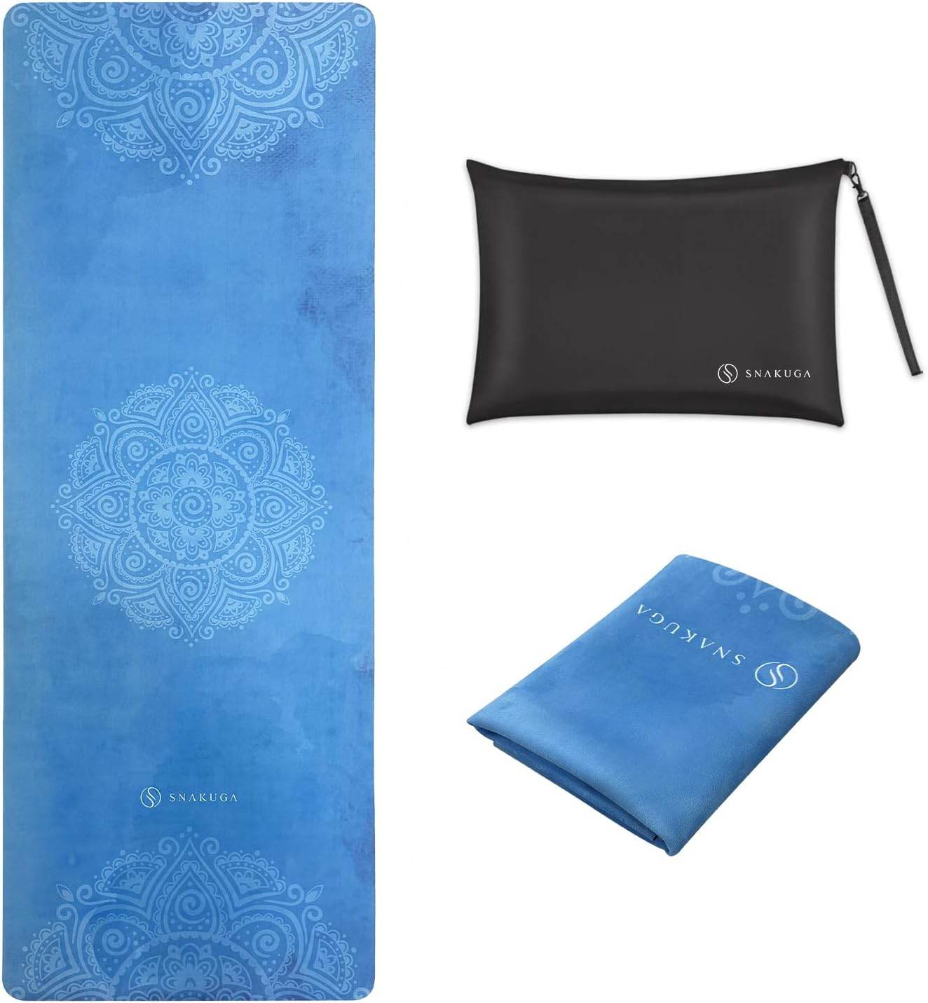 Travel Yoga Mat, Non Slip Exercise Suede Mat with Carry Bag, All-Purpose Fitness Mat with High Density Anti-Tear Surface for Women, Ideal for Pilates Workout (72'' x 26'' x 1.5mm Thick) - zenfulharmony.com