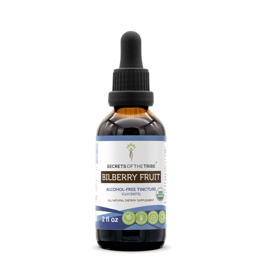 Secrets of the Tribe Bilberry Fruit USDA Organic | Alcohol-Free Extract, High-Potency Herbal Drops, Vision | Made from 100% Certified Organic Bilberry (Vaccinium Myrtillus) Dried Fruit 2 oz - zenfulharmony.com