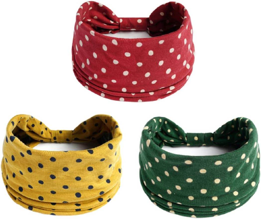 K-Elewon 3 Pack Women Wide Elastic Head Wrap Headband Sports yoga Hair Band - zenfulharmony.com