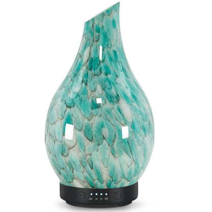 Essential Oil Diffuser 120ml Ultrasonic Aromatherapy Diffuser with Handmade Glass BPA Free, Auto Shut-Off 4 Timer Setting 7 Colors Changed LED for Home Yoga Office (Cobblestone) - zenfulharmony.com