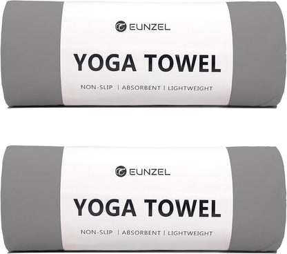 Eunzel 2 Pack Hot Yoga Towel Non Slip Yoga Mat Towel Non-Slip Sweat Absorbent Microfiber Towel for Hot Yoga, Pilates and Workout 72" x 26.5", Blue/Purple - zenfulharmony.com