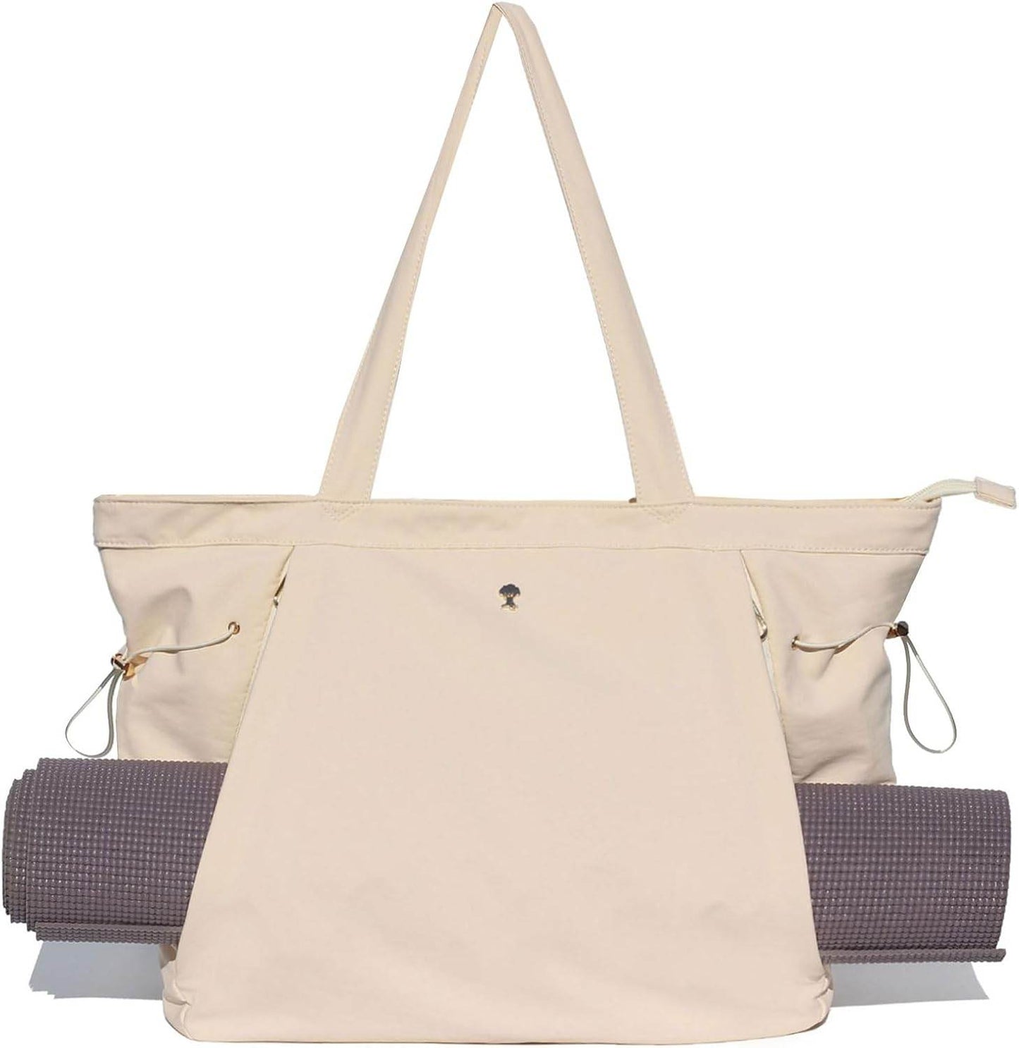 ESVAN Yoga Tote Bag for Women Shoulder Bags Drawstring for Office Workout Travel Carryall Pilates Gym and Beach - zenfulharmony.com