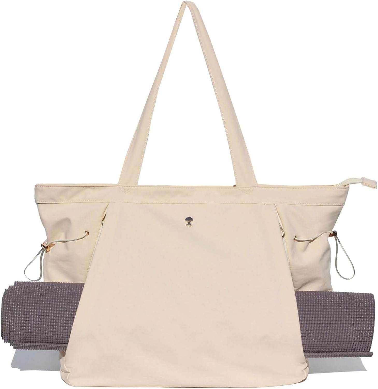 ESVAN Yoga Tote Bag for Women Shoulder Bags Drawstring for Office Workout Travel Carryall Pilates Gym and Beach - zenfulharmony.com