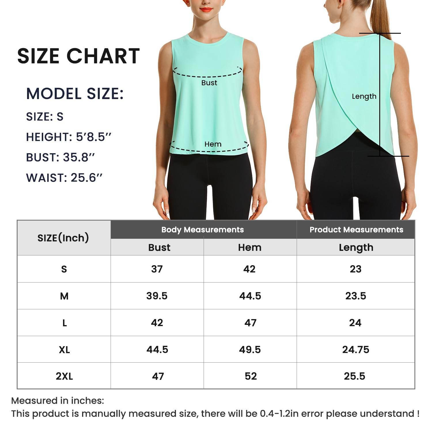 HODOSPORTS Womens Workout Tops Open Back Tank Tops Sleeveless Athletic Yoga Shirts Loose Fit in White Medium - zenfulharmony.com