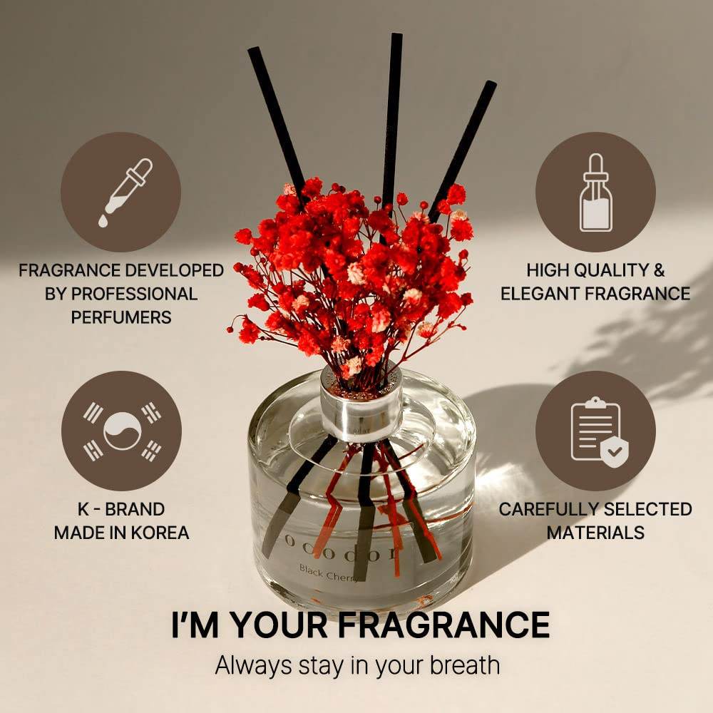 COCODOR Flower Reed Diffuser Set / 6.7oz / Garden Lavender/Scent Diffuser with Sticks Home Fragrance Oil Reed Diffuser for Bathroom Shelf Decor - zenfulharmony.com