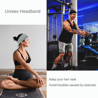 Fashion Headbands For Women Wide Headband Yoga Workout Head Bands Hair Accessories Band Black White Gray 6 Pack - zenfulharmony.com