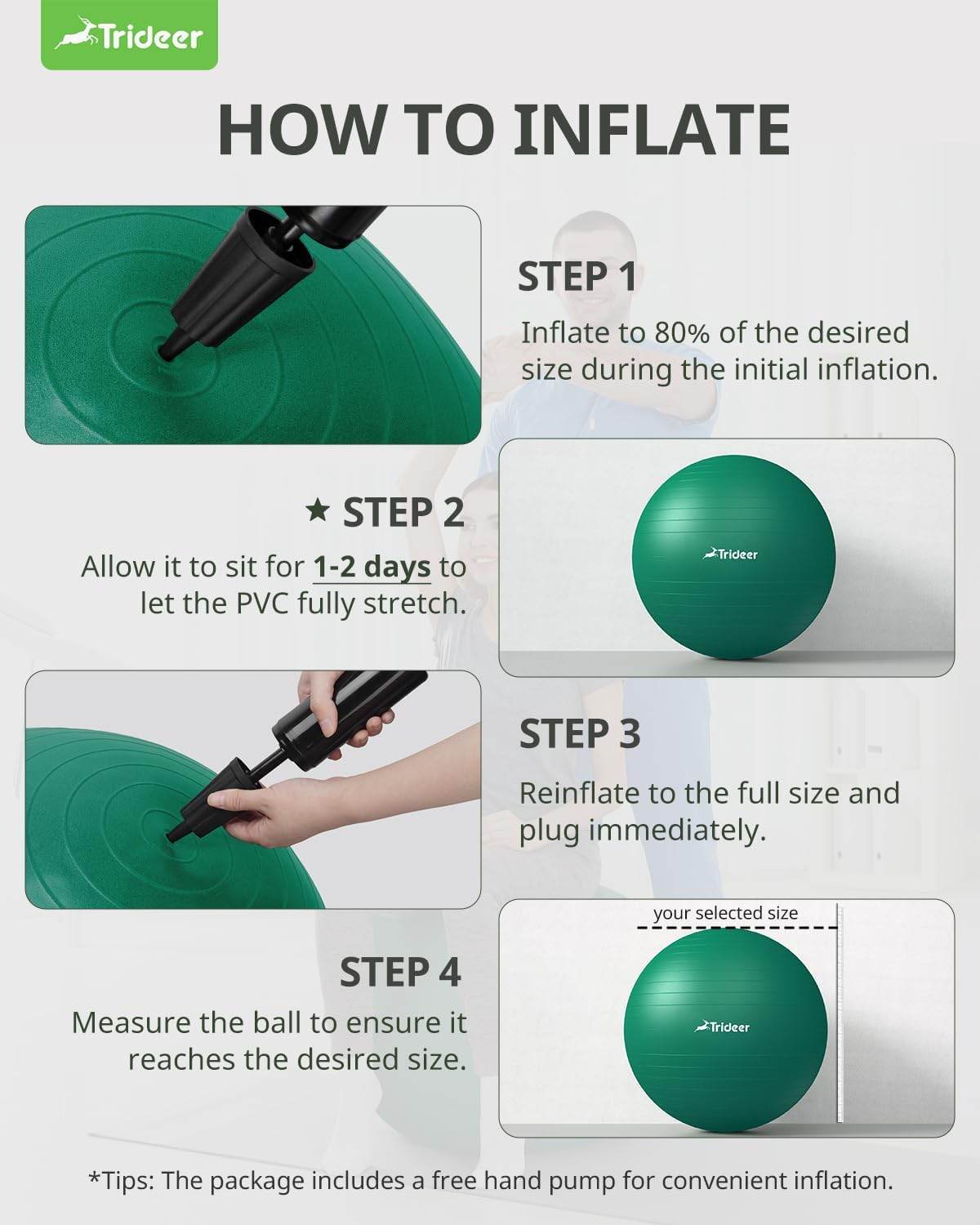 Trideer Exercise Ball for Physical Therapy & Workout - Swiss Ball for Core Strength & Balance - zenfulharmony.com