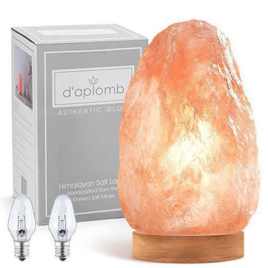 d'aplomb 100% Authentic Natural Himalayan Salt Lamp; Large Hand Carved Natural Chunk Pink Crystal Rock Salt from Himalayan Mountains; Dimmer Cord; 12 lbs - zenfulharmony.com