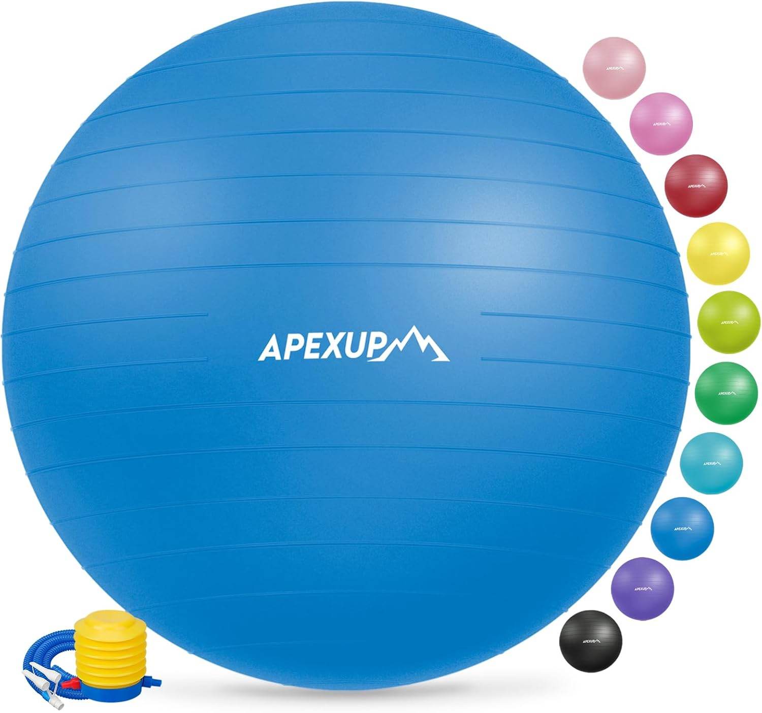 APEXUP Yoga Ball Exercise Ball, Pilates Ball, Anti Slip Stability Ball, Heavy Duty Gym Ball for Fitness, Balance, Core Workout, Physical Therapy - zenfulharmony.com