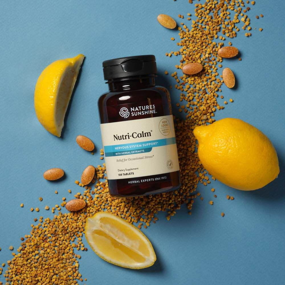 Nature's Sunshine Nutri-Calm - Herbal Stress Relief Supplement, Natural Relief for Adults, Happy Pills for Stress, Sleep & Mood Support, Mood Boost - 100 Tablets - zenfulharmony.com