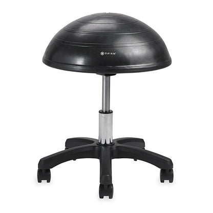 Gaiam Balance Ball Chair Stool, Half-Dome Stability Ball Adjustable Swivel Rolling Chair Drafting Stool for Desks in Office, Classroom, Doctors, Physicians, Massage Therapists, Salons - Black 23 - zenfulharmony.com