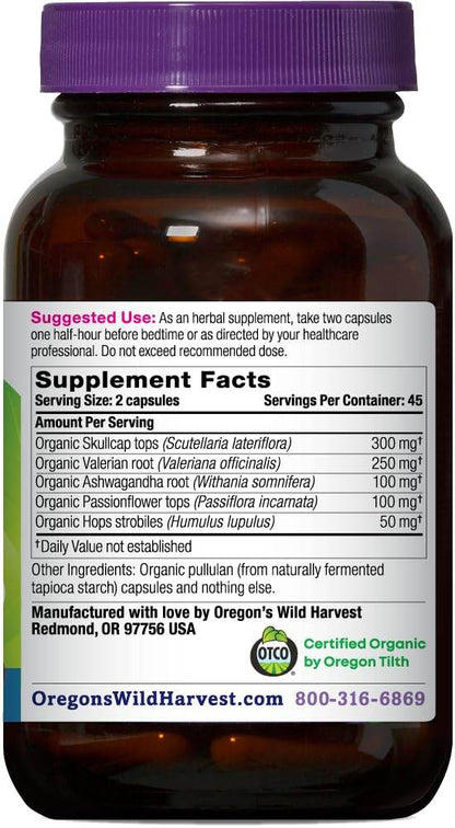 Oregon's Wild Harvest Sleep Better Organic Supplement, 90 Count - zenfulharmony.com