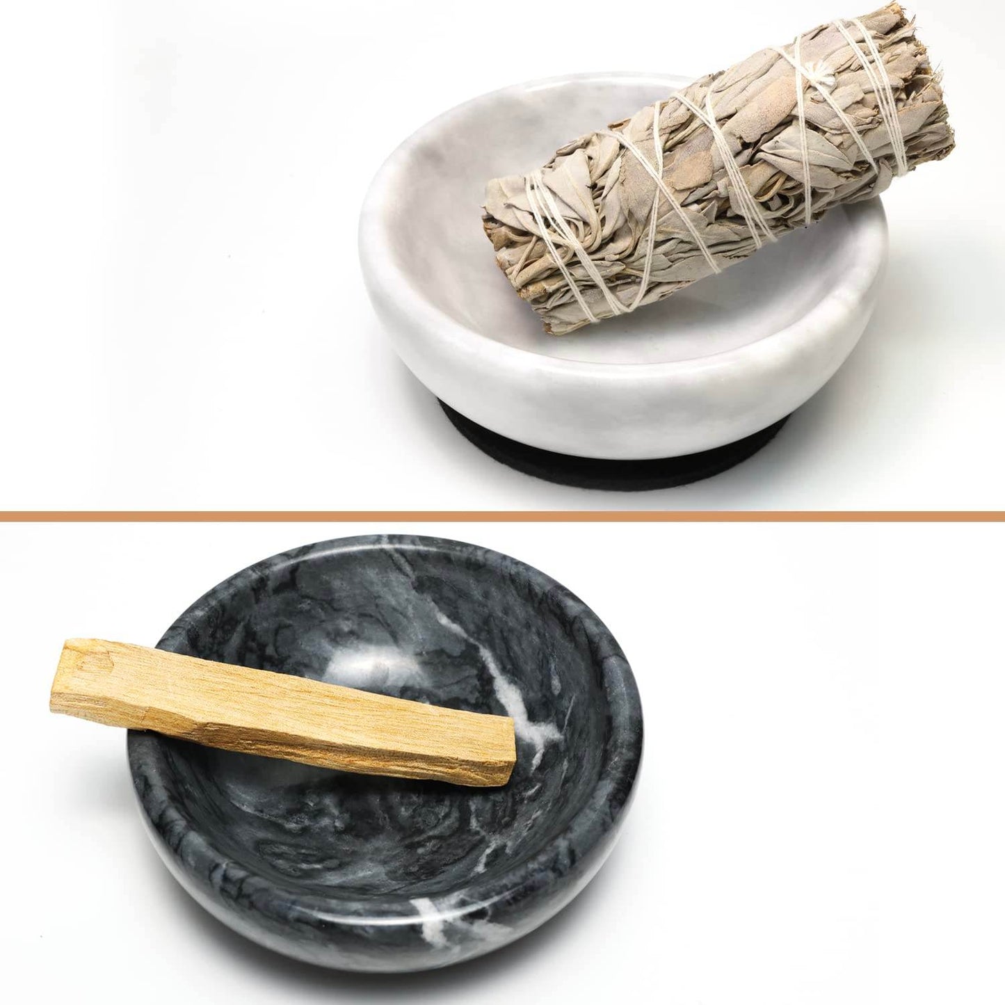 Natural Marble Incense Holder, Incense Holder for Sticks and Backflow Incense, Handmade Stick Incense Holder Ideal for Smudging, Incense Burning, Decoration.Easily Grab All Incense Ash (Black) - zenfulharmony.com