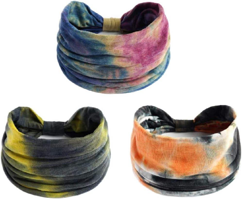 K-Elewon 3 Pack Women Wide Elastic Head Wrap Headband Sports yoga Hair Band - zenfulharmony.com