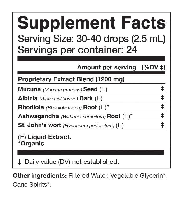 Anima Mundi Herbal Ashwagandha Drops - Happiness Tonic for Gentle Mood Support and Relaxation - Adaptogenic Drops with Organic Ashwagandha, Rhodiola, St. John's Wort & More (2oz / 59ml) - zenfulharmony.com