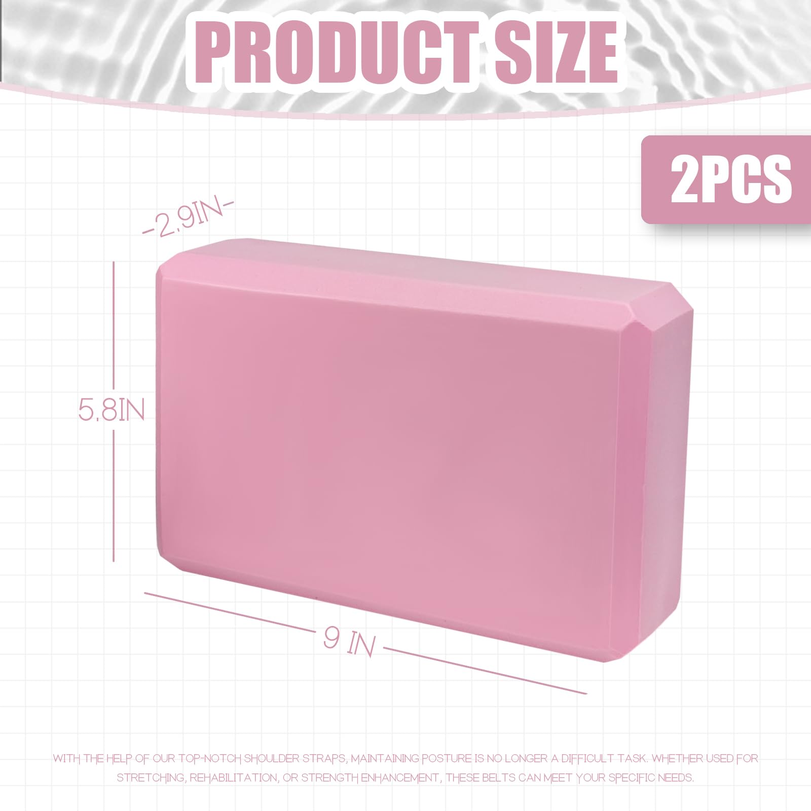 2 Pcs Yoga Blocks, 9"x6"x3" Foam Blocks Yoga Props for Pilates Stretching and Meditation Exercise Blocks Lightweight Yoga Essentials (Pink, normal) - zenfulharmony.com
