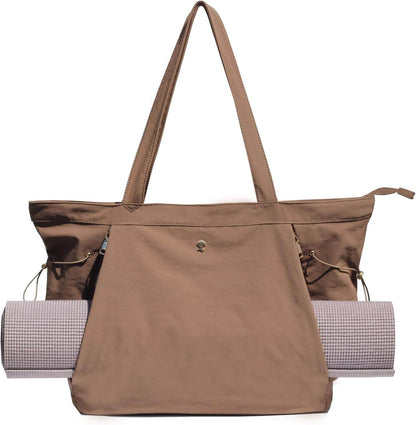 ESVAN Yoga Tote Bag for Women Shoulder Bags Drawstring for Office Workout Travel Carryall Pilates Gym and Beach - zenfulharmony.com