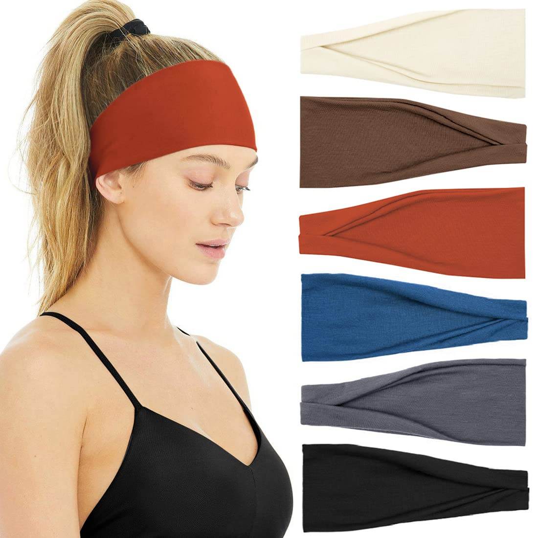 Huachi Non Slip Headbands for Fashion Workout Yoga Sports Exercise Sweatbands Summer Accessories Elastic Bands - zenfulharmony.com