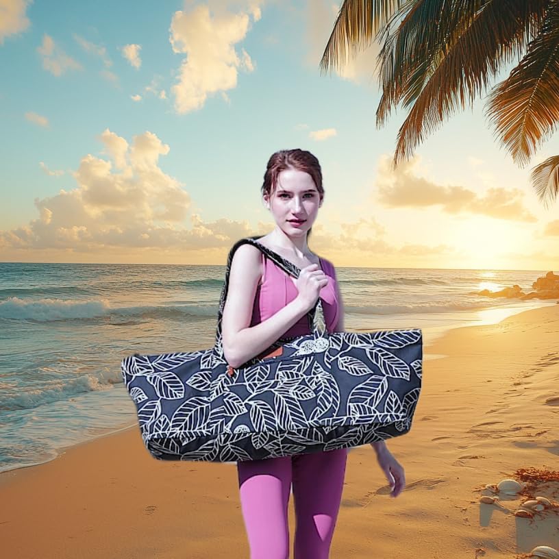Large Yoga Mat Bag for Women Men, Travel Yoga Gym Bag for Pilates Office Beach Workout, Yoga Mat Tote Carrier with Mat Strap for 1/4" 1/2" Thick Exercise Yoga Mat - zenfulharmony.com