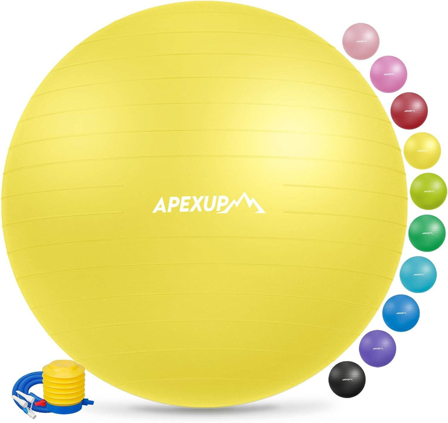 APEXUP Yoga Ball Exercise Ball, Pilates Ball, Anti Slip Stability Ball, Heavy Duty Gym Ball for Fitness, Balance, Core Workout, Physical Therapy - zenfulharmony.com