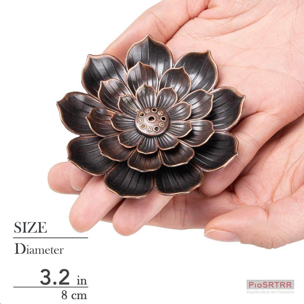 PIOSRTRR Incense Stick Holder-Crystal Lotus Incense Holder,Ceramic Incense Burner - zenfulharmony.com