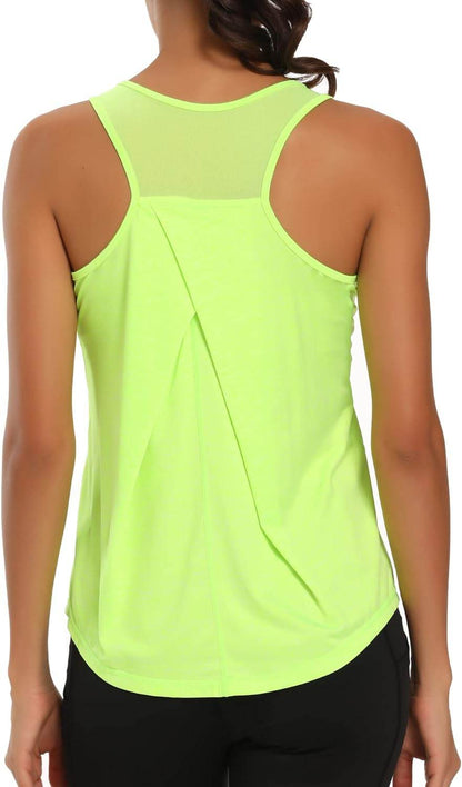 Aeuui Womens Workout Tops for Women Racerback Tank Tops Mesh Yoga Shirts Athletic Running Tank Tops Sleeveless Gym Clothes - zenfulharmony.com