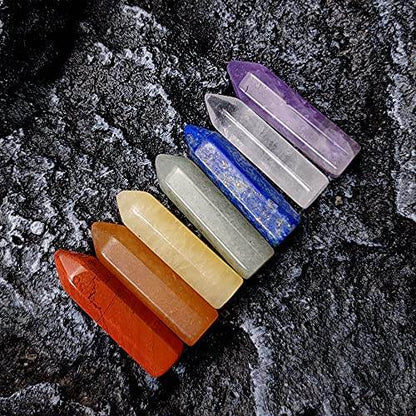 Chakra Crystal Stones Healing Kit, Healing Crystal Wands Crystals Points Reiki, 7 Chakra Set Tumbled Stones Reiki Chakra Meditation Therapy - zenfulharmony.com