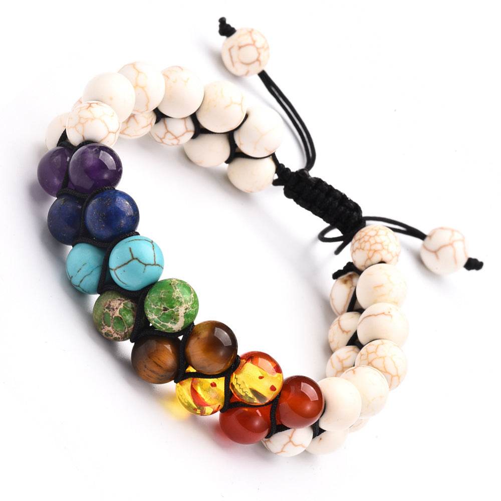 Seven chakra double layer natural stone bracelet - zenfulharmony.com