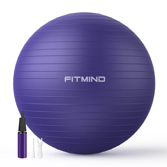 FITMIND Extra Thick Exercise Ball 75cm Yoga Ball for Workout Pregnancy Stability,Anti-Burst and Slip Resistant Swiss Ball with Pump for Yoga, Pilates, Fitness,Birthing,Physical Therapy (Purple 5265C) - zenfulharmony.com