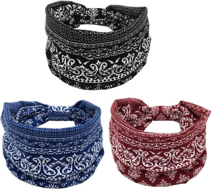 K-Elewon 3 Pack Women Wide Elastic Head Wrap Headband Sports yoga Hair Band - zenfulharmony.com